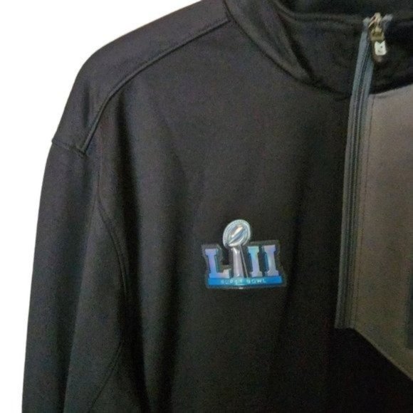 Cutter & Buck DRYTEC‎ SuperBowl Black Gray 1/4 Zip Pullover Men’s Size XL - Picture 5 of 10